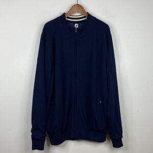 FootJoy Wool Sweater Mens XL Navy Blue Lined Full Zip Golf Classic Outdoors